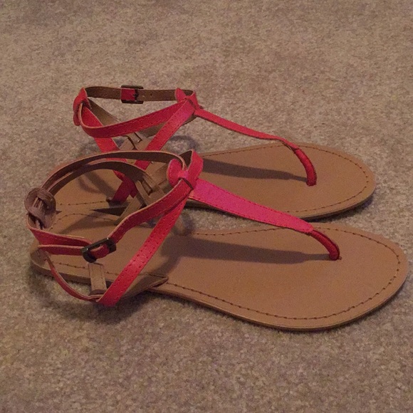 Red Gladiator Sandals - Picture 2 of 3